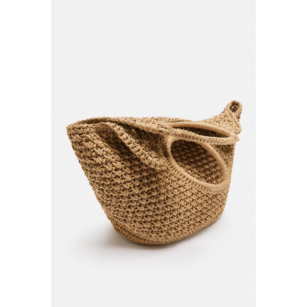 Zara NWT WOVEN SHOPPER BAG - Picture 2 of 4